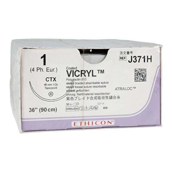 Vicryl Suture 1 36" Polyglactin 910 Braid CTX Violet 36/Bx