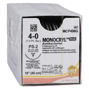 Stratafix Spiral Monocryl Plus Suture 4-0 18" Triclsn/PCL 25 Mnflmnt PS2 12/Bx