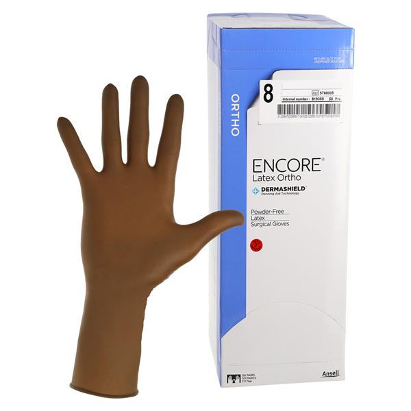 ENCORE Latex Ortho Surgical Gloves 8 Standard Brown