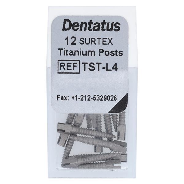Surtex Posts Titanium Refill 11.8 mm 1.5 mm Parallel Sided & Tapered End 12/Bx
