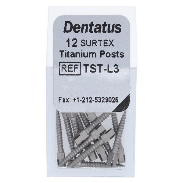 Surtex Posts Titanium Refill 11.8 mm 1.35 mm Parallel Sided & Tapered End 12/Bx