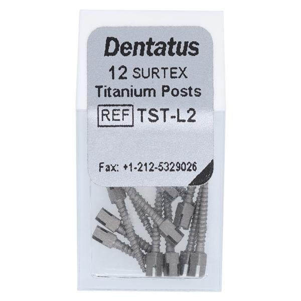 Surtex Posts Titanium Refill 11.8 mm 1.2 mm Parallel Sided & Tapered End 12/Bx