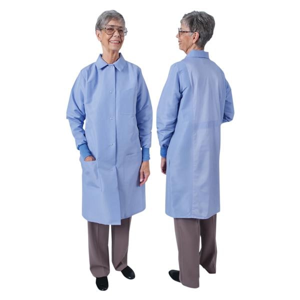 DenLine Protection Plus Lab Coat 3 Pkts Lng Tprd Slvs 39 in XS Ceil Womens Ea