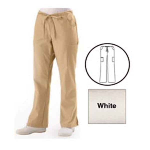 ComfortEase Scrub Pant 5 Pockets Medium White Unisex Ea