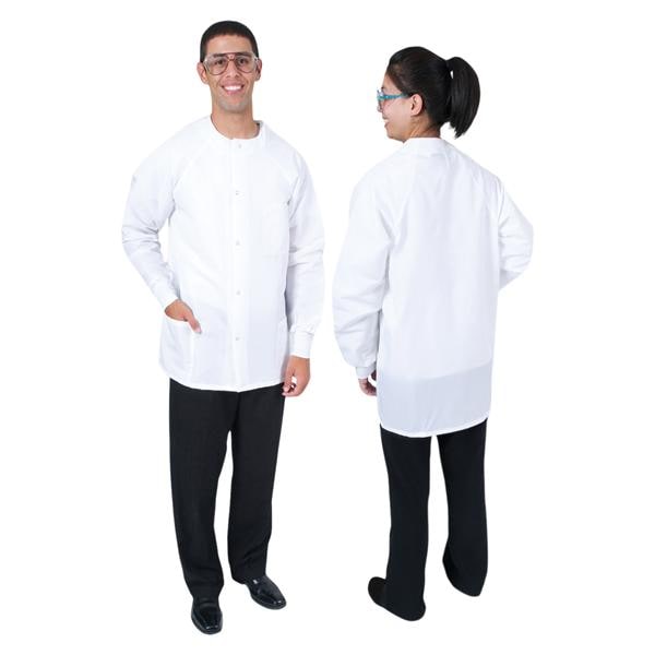 Protection Plus II Jacket 3 Pockets Long Tapered Sleeves 31.5 in Medium White Ea