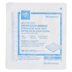 100% Woven Cotton Sponge Gauze 4x4" 8-Ply Sterile Square USP Type VII