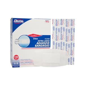 Caliber Adhesive Bandage Plastic 2x4" Sheer Sterile 100/Bx, 24 BX/CA