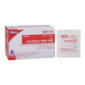 Alcohol Prep Pad 70% Isopropyl Alcohol Large 1.75x3.3", 10 BX/CA