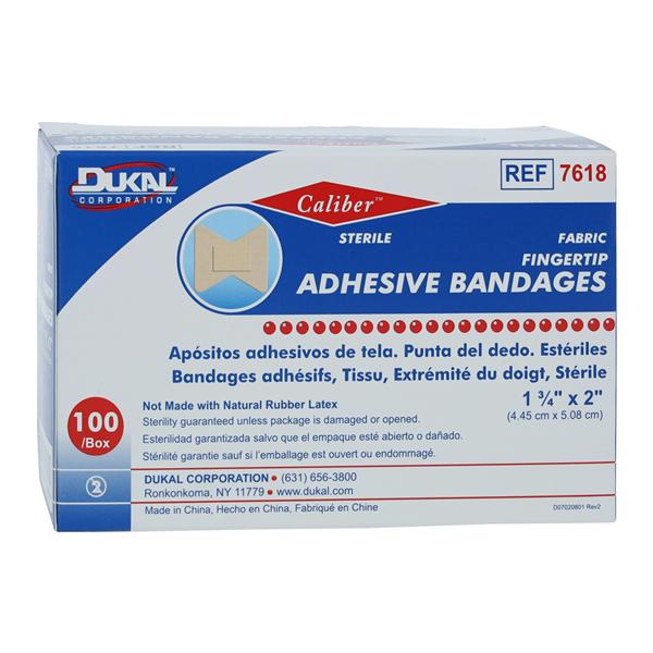 Caliber Adhesive Bandage Fabric 1-3/4x2" Tan Sterile 100/Bx