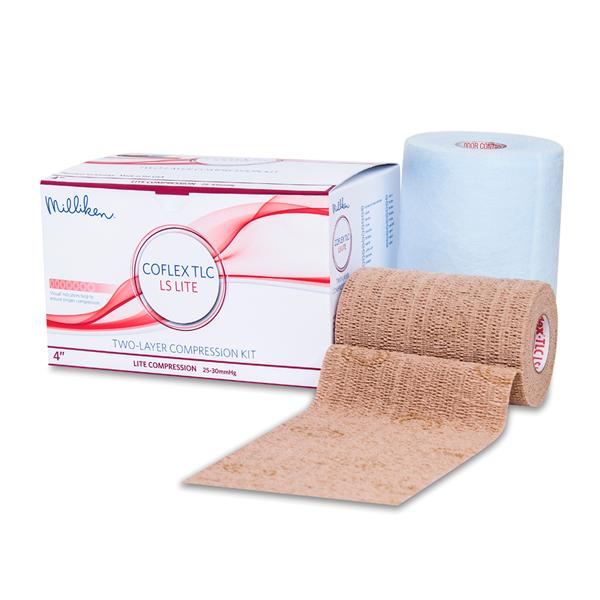 CoFlex LS Lite 2-Layer Compression Bandage Elastic/Foam 4"x4.4yd Tan/White 8/Ca