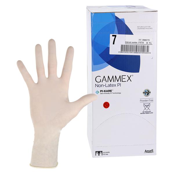 GAMMEX Non-Latex PI Polyisoprene Surgical Gloves 7 White 50Pr/Bx