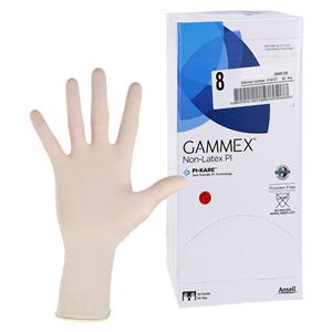 GAMMEX Non-Latex PI Polyisoprene Surgical Gloves 8 White 50Pr/Bx