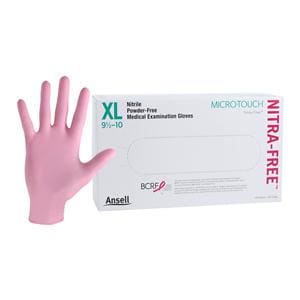 MICRO-TOUCH NitraFree Nitrile Exam Gloves X-Large Pink Non-Sterile 100/Bx