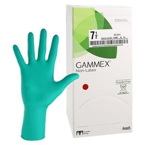 GAMMEX Non-Latex Neoprene Surgical Gloves 7.5 Green 50Pr/Bx
