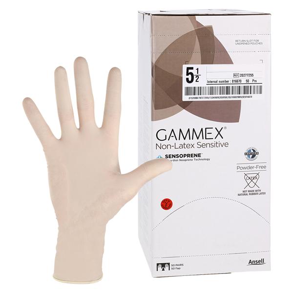 GAMMEX Non-Latex Sensitive Neoprene Surgical Gloves 5.5 Natural, 4 BX/CA