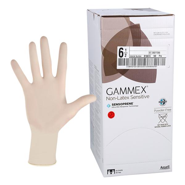 GAMMEX Non-Latex Sensitive Neoprene Surgical Gloves 6.5 Natural 50Pr/Bx, 4 BX/CA