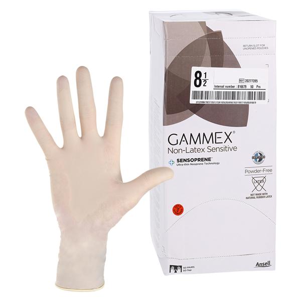 GAMMEX Non-Latex Sensitive Neoprene Surgical Gloves 8.5 Natural 50Pr/Bx, 4 BX/CA