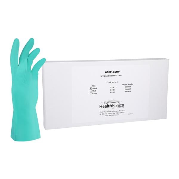 Asep-Gluv Nitrile Utility Gloves Small Blue 3/Pk