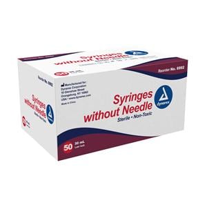 Luer Lock Syringe 30cc Transparent No Dead Space 50/Bx, 10 BX/CA
