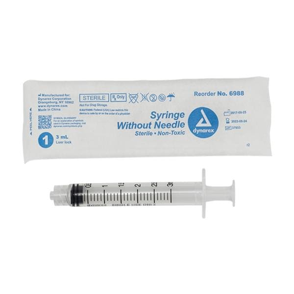 Luer Lock Syringe 3cc Translucent Low Dead Space 100/Bx