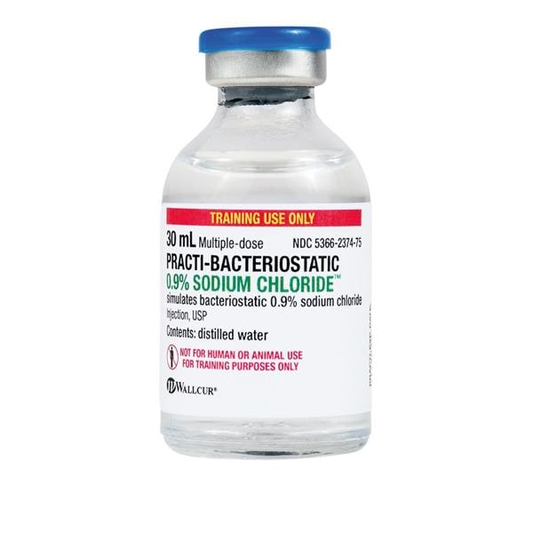 Practi-Bacteriostatic Sodium Chloride 0.9% Simulated Medication 30/Pk