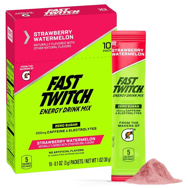 Fast Twitch Energy Powder Strawberry Watermelon Packet 12/Ca
