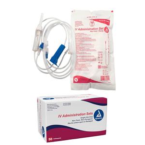 IV Administration Set 2 Needle-Free Y-Sites 112" 10 Drops/mL 28mL 50/Bx