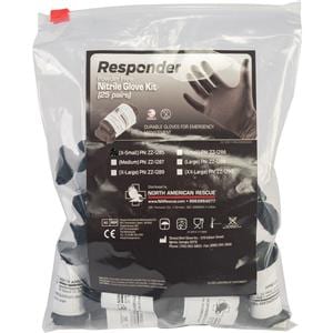 Nitrile First Responder Gloves 2X-Large Black Non-Sterile 25/Pk