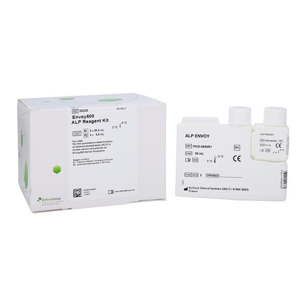 Envoy 500 ALP: Alkaline Phosphatase Test Kit R1:8x60/R2:8x6mL 1200 Count Ea