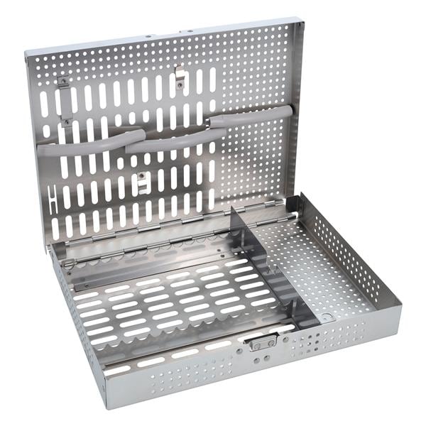 Flip-Top Instrument Cassette Stainless Steel Silver 15 Instruments Ea