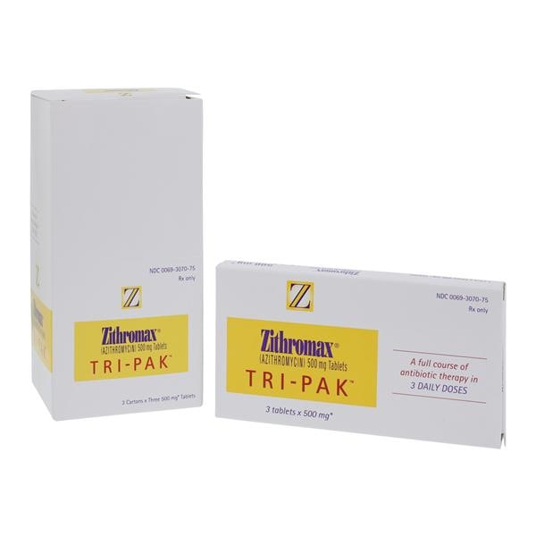 Zithromax Tablets 500mg Blister Pack 3x3/Package Each