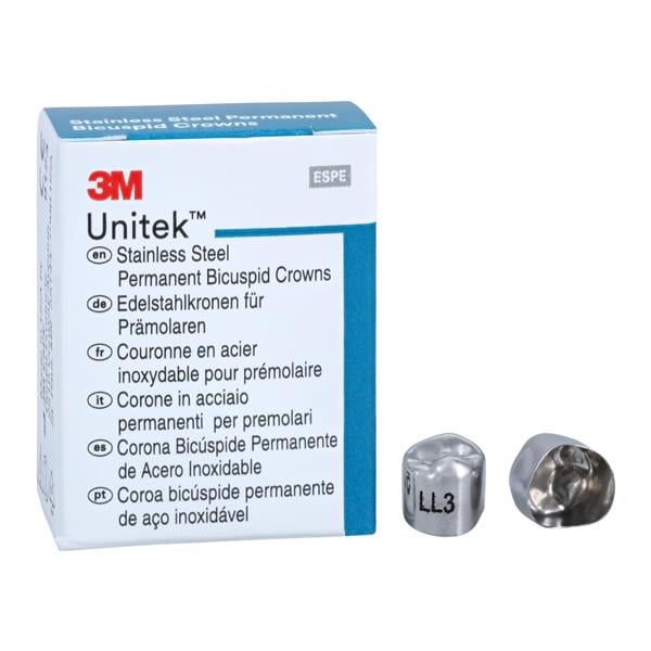 3M™ Unitek™ Crowns Size 3 2nd Perm LLB Replacement Crowns 5/Bx