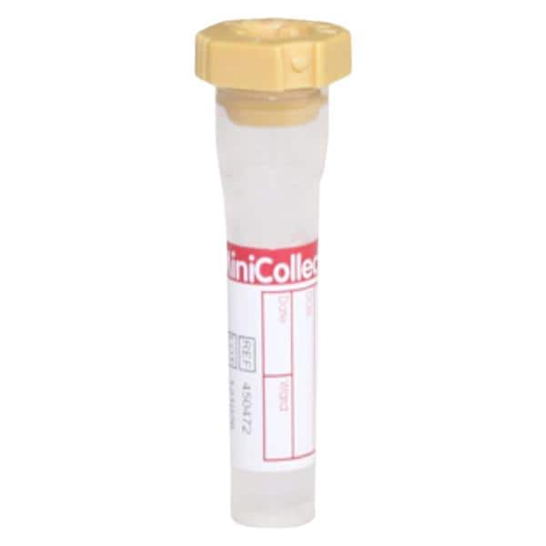 Vacuette Minicollect Capillary Tube Gold 0.8mL Cross-Cuts Cap Plypro 100/Pk