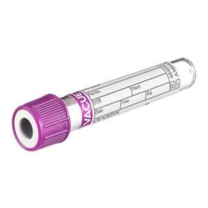 Vacuette Venous Blood Collection Tube Lavender/White 2mL Pull Cap Plypro 50/Pk