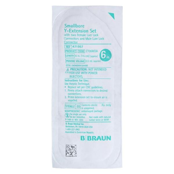 Peripheral IV Extension Set 6" Y-Type 2 F LL/M LL 100/CA