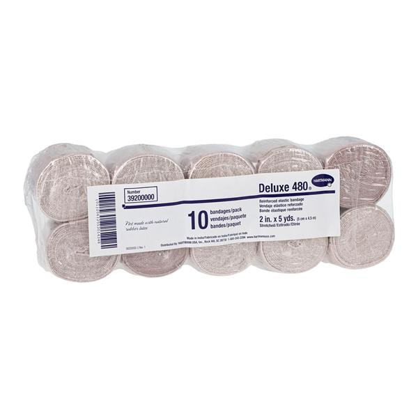 Deluxe 480 LF Elastic Bandage Cotton/Polyester/Spandex 2"x5yd Tan NS 10/Pk