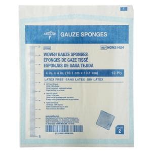 100% Cotton Woven Gauze Sponge 4x4" 12 Ply Sterile USP Type VII LF