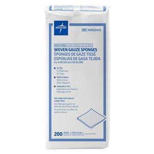 Cotton Gauze Sponge 4x4" 12 Ply Non-Sterile Mini Patch Woven LF