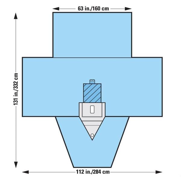 112x63x131" Sterile Gyn/Urology Drape 3x6" Fenestrated