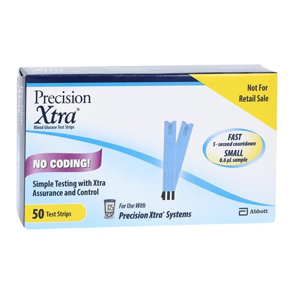 Precision Xtra Glucose Test Strip CLIA Waived 50/Bx