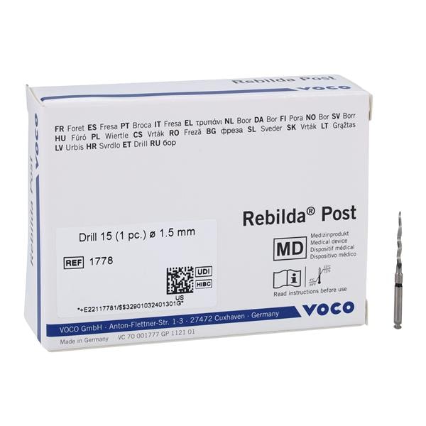 Rebilda Post Post Drill 1.55 mm Diameter 1.5 mm Black Ea