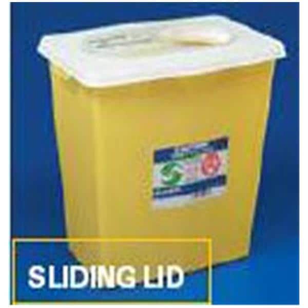 SharpSafety Sharps Container 18g Ylw 12.75x18.25x26" Ld/Gskt Vert Drp Plstc 5/Ca