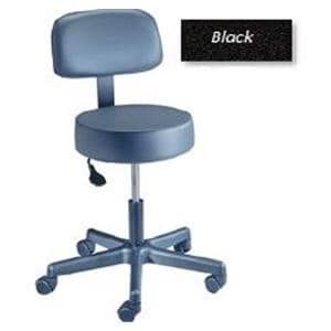 Stool Exam Value Plus Black Casters Adjustable Backrest 5 Leg ea