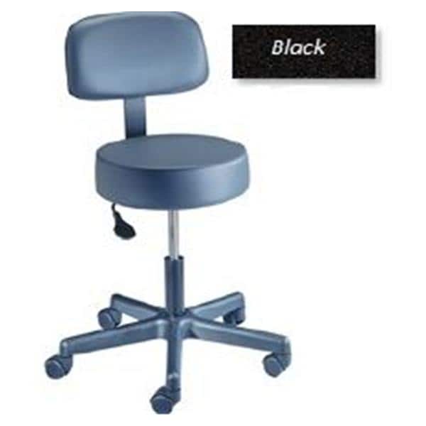 Stool Exam Value Plus Black Casters Adjustable Backrest 5 Leg ea