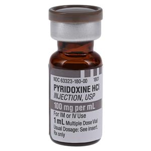 Pyridoxine HCl Injection 100mg/mL SDV 1mL 25/Package