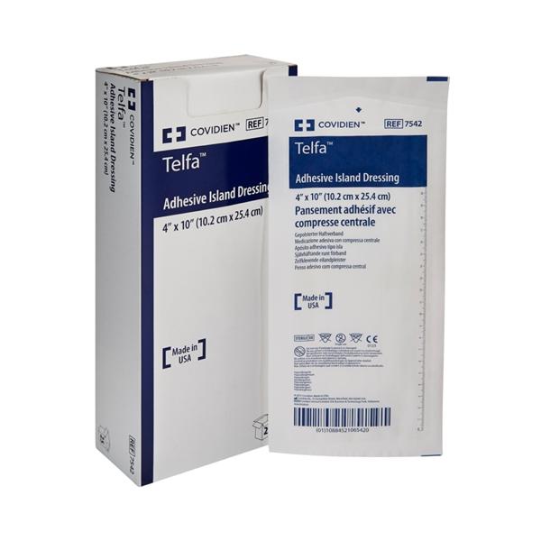 Telfa Cotton/Polyester Island Dressing 4x10" Sterile Non-Adherent Adhs Abs LF