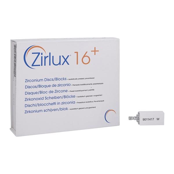 Zirlux 16+ Zirconia Block White 40x19x15mm 6/PK