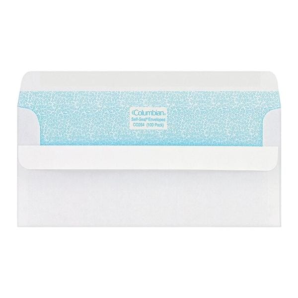 Self-Seal Security Envelope #10 4 1/8 in x 9 1/2 in White 100/Box 100/Bx
