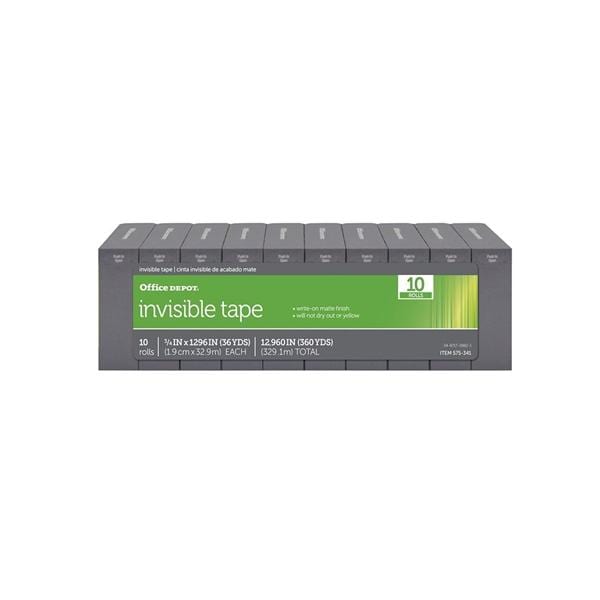 Office Depot Brand Invisible Tape 3/4 in x 1296 in 10/Pack 10/Pk