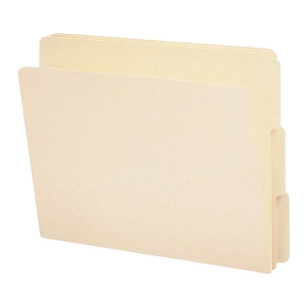 Manila Reinforced End-Tab Folders 1/3 Cut Letter Size 100/Pack 100/Bx